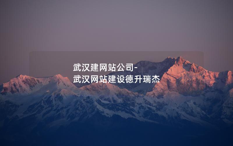 武汉建网站公司-武汉网站建设德升瑞杰
